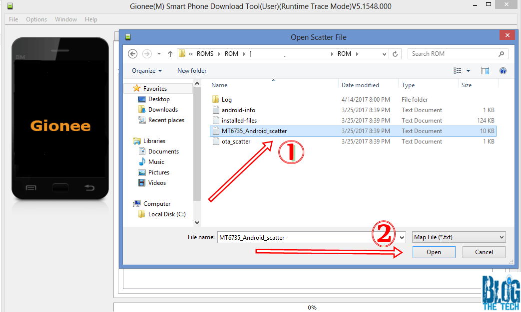 Select the scatter file in your stock rom folder