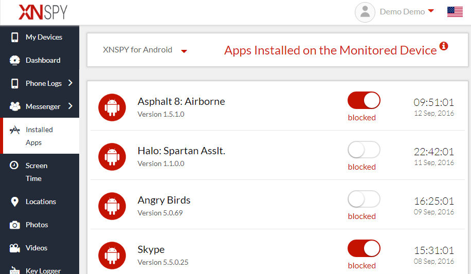 block app xnspy