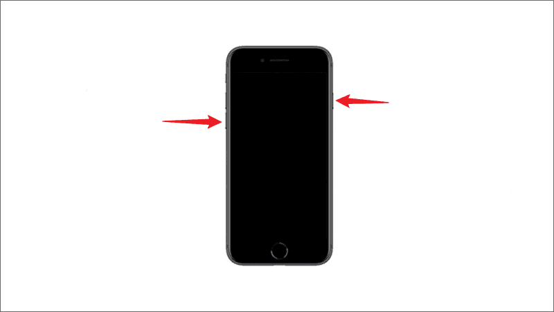 iPhone power button and turn down the volume button