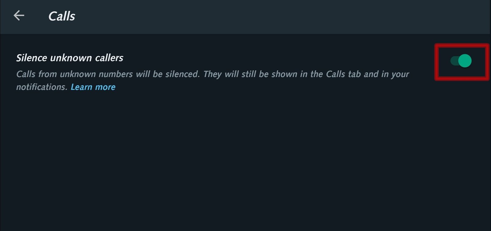 silence-unknown-callers-enabled how-to-stop-whatsapp-spam-calls-for-good-silence-unknown-callers-enabled